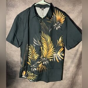 Tropical Black and Yellow Short Sleeve Shirt Brand New men’s Medium